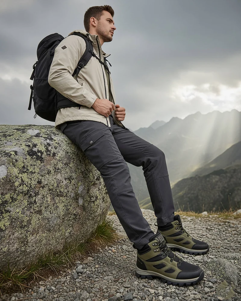 Bacca Bucci Olive ENDURO High-Top Outdoor Hiking Boots for Men | Best Price UAE